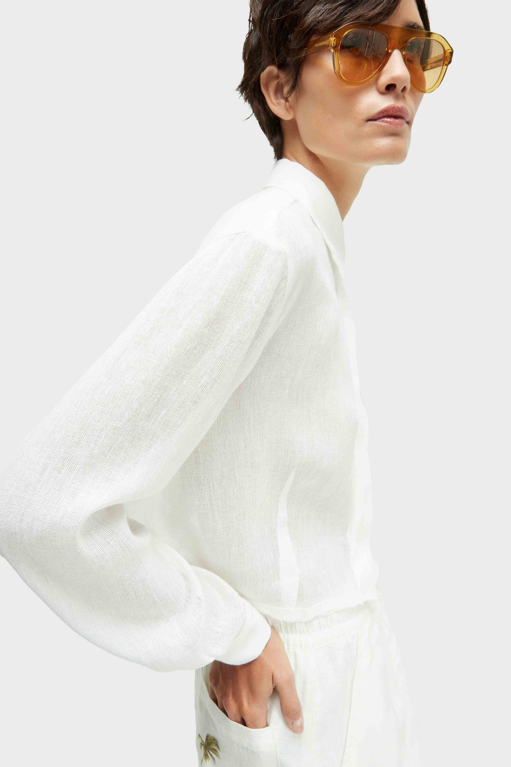 Camisa Pences Linho Reciclado Off-White – Osklen – foto 5
