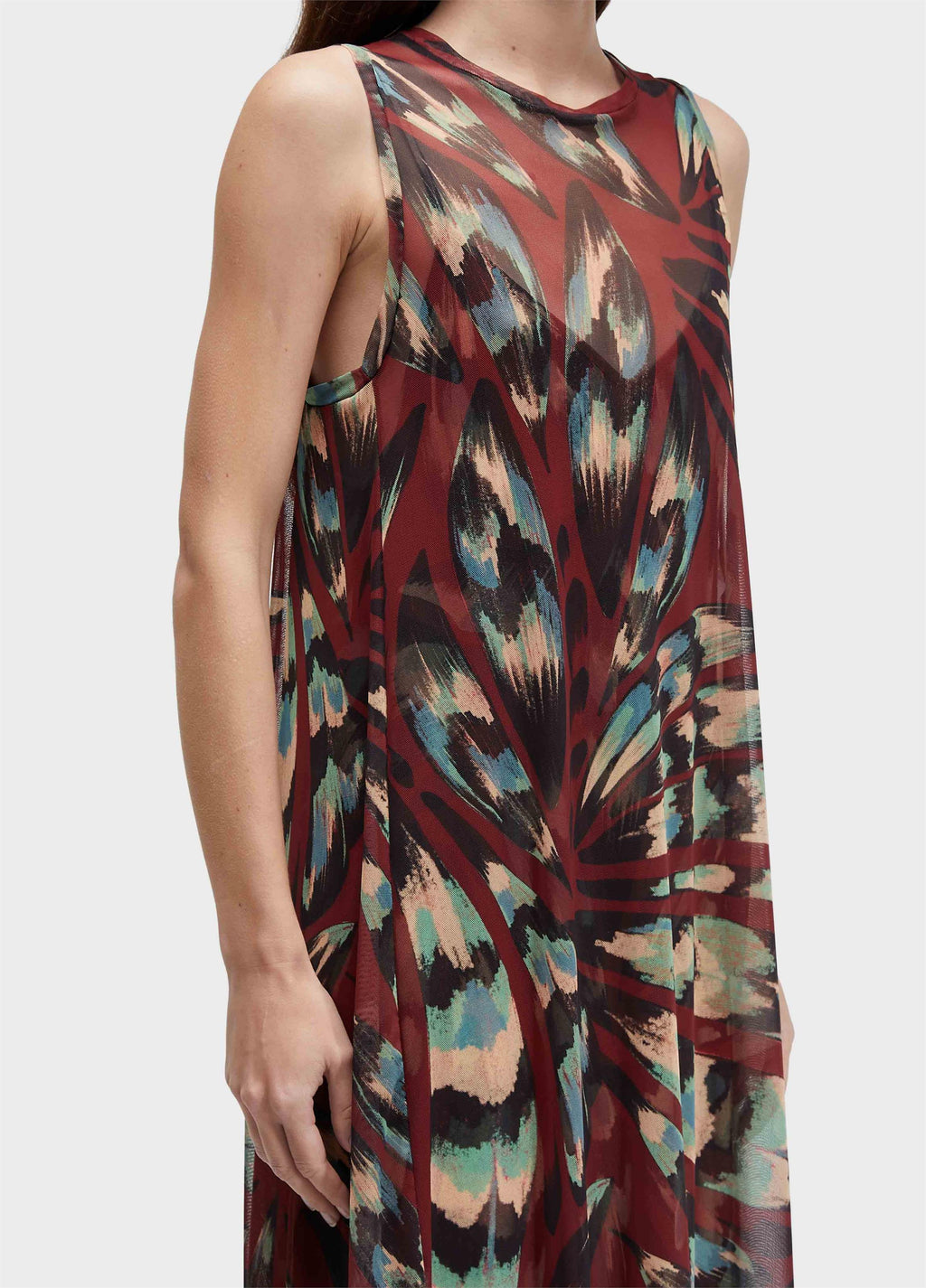 Vestido Longo Tule Panacea Vermelho Preto – Osklen – foto 2