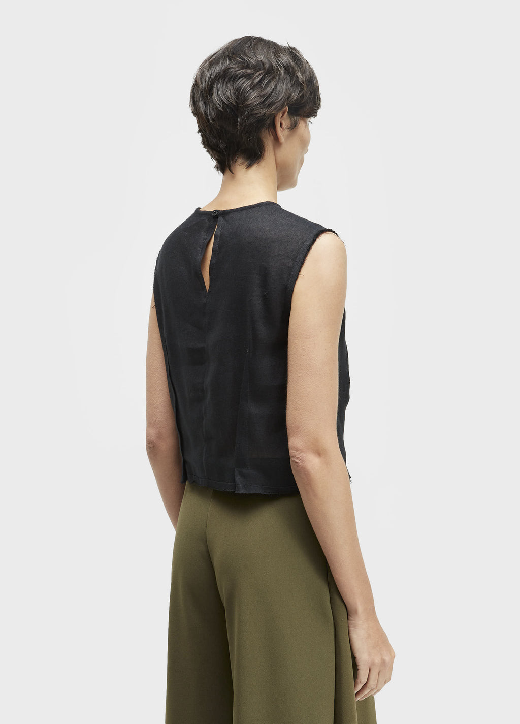 Blusa Sleeveless Pences Linho Reciclado Preto – Osklen – foto 4