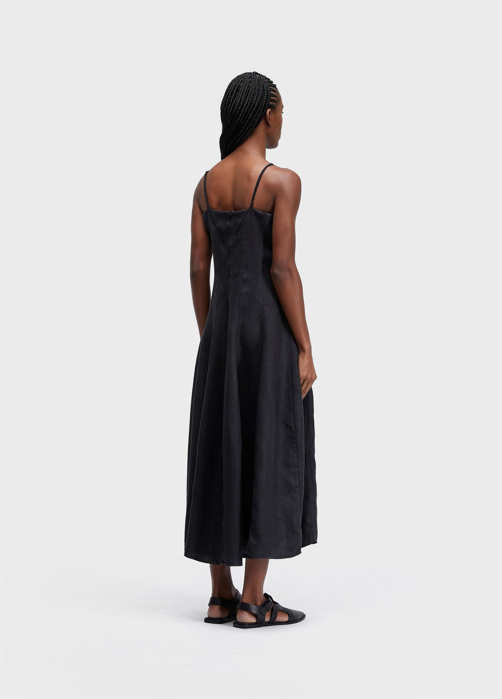 Vestido Alças Pespontos Linen Preto – Osklen – foto 4