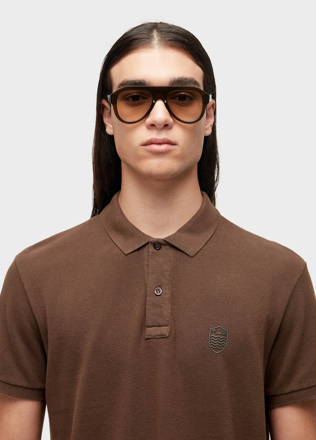 Polo Brasão Embossed Color MC Marrom Noz – Osklen – foto 3
