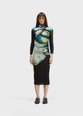 Vestido ML Midi Pixel Butterfly Tex Preto Amarelo – Osklen – foto 1