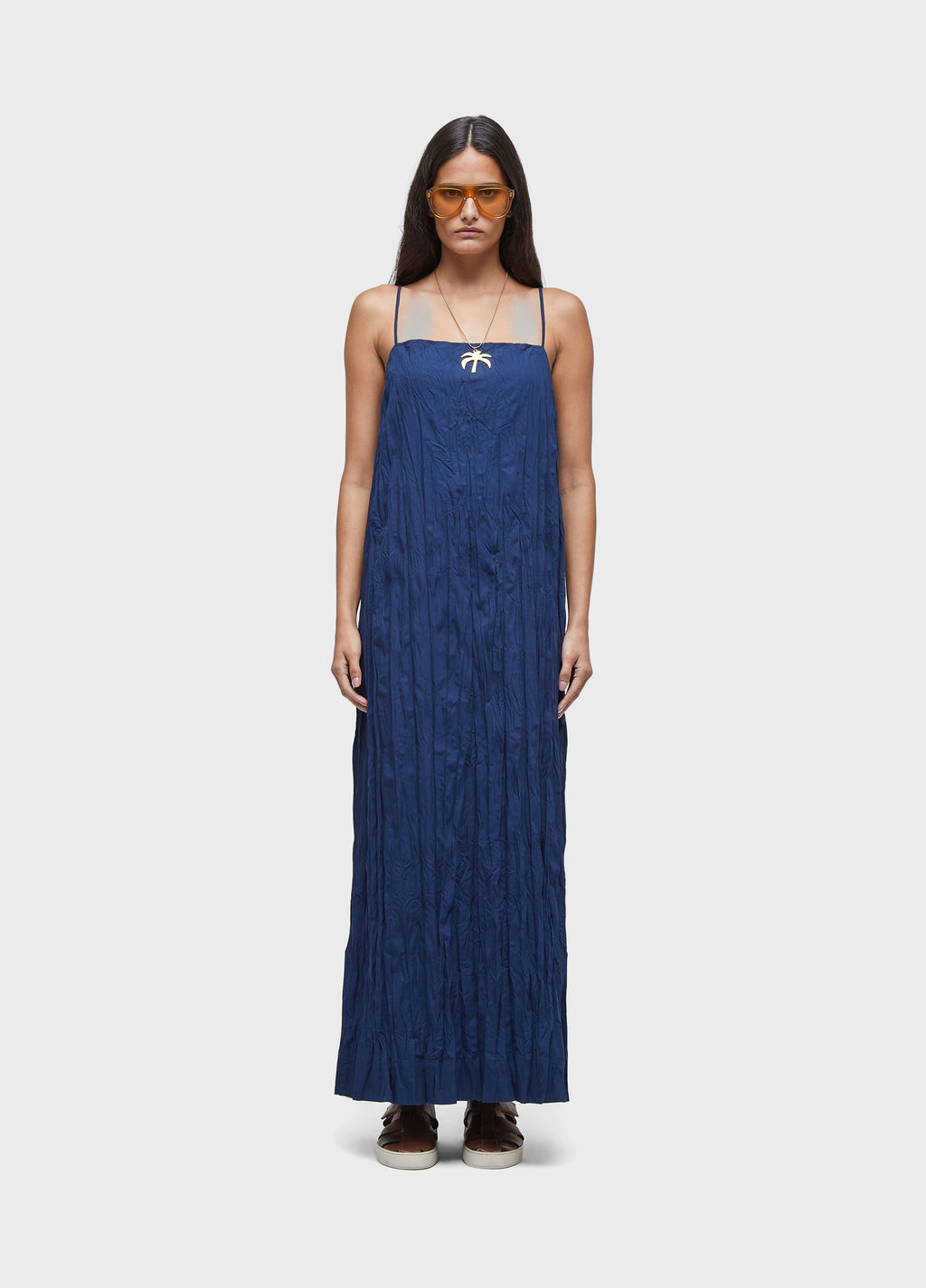 Vestido Pleat Midi Marinho – Osklen – foto 1