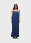 Vestido Pleat Midi Marinho – Osklen – foto 1