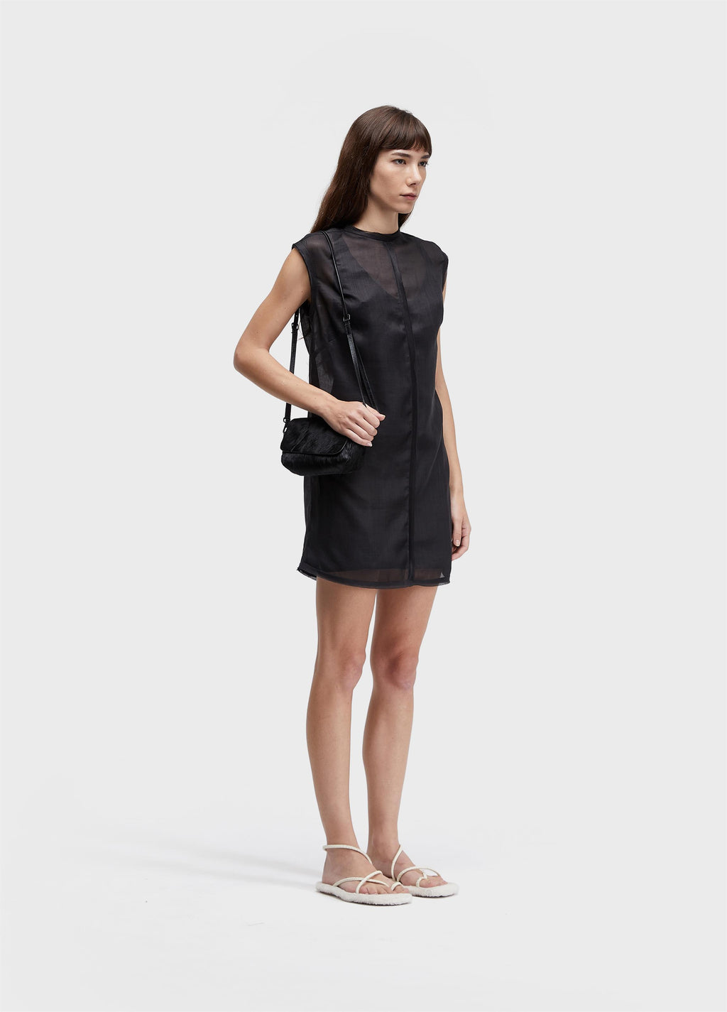 Vestido Curto Sleeveless Organdi Preto – Osklen – foto 3