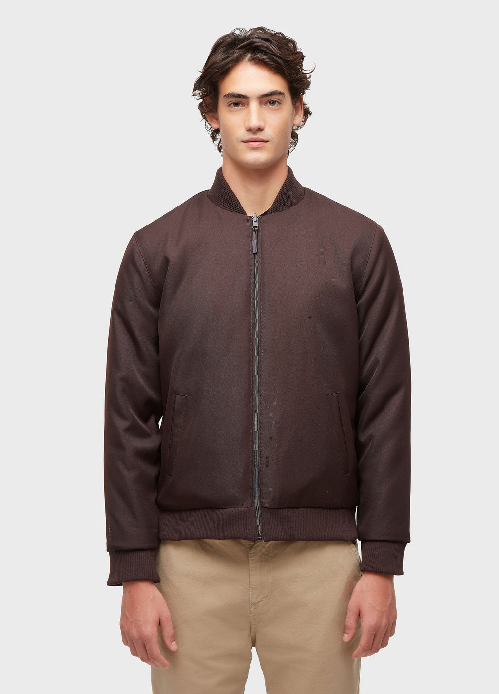 Jaqueta Bomber Double Plain Castanho/Caqui – Osklen – foto 1