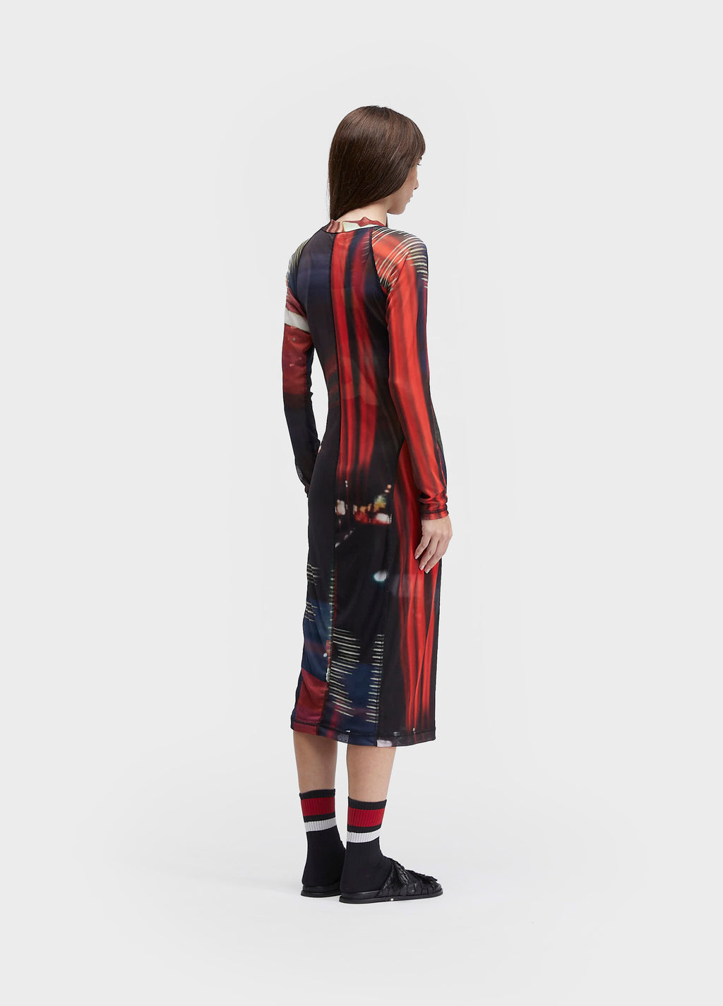 Vestido ML Tule Surfing The City Preto/Vermelho – Osklen – foto 4