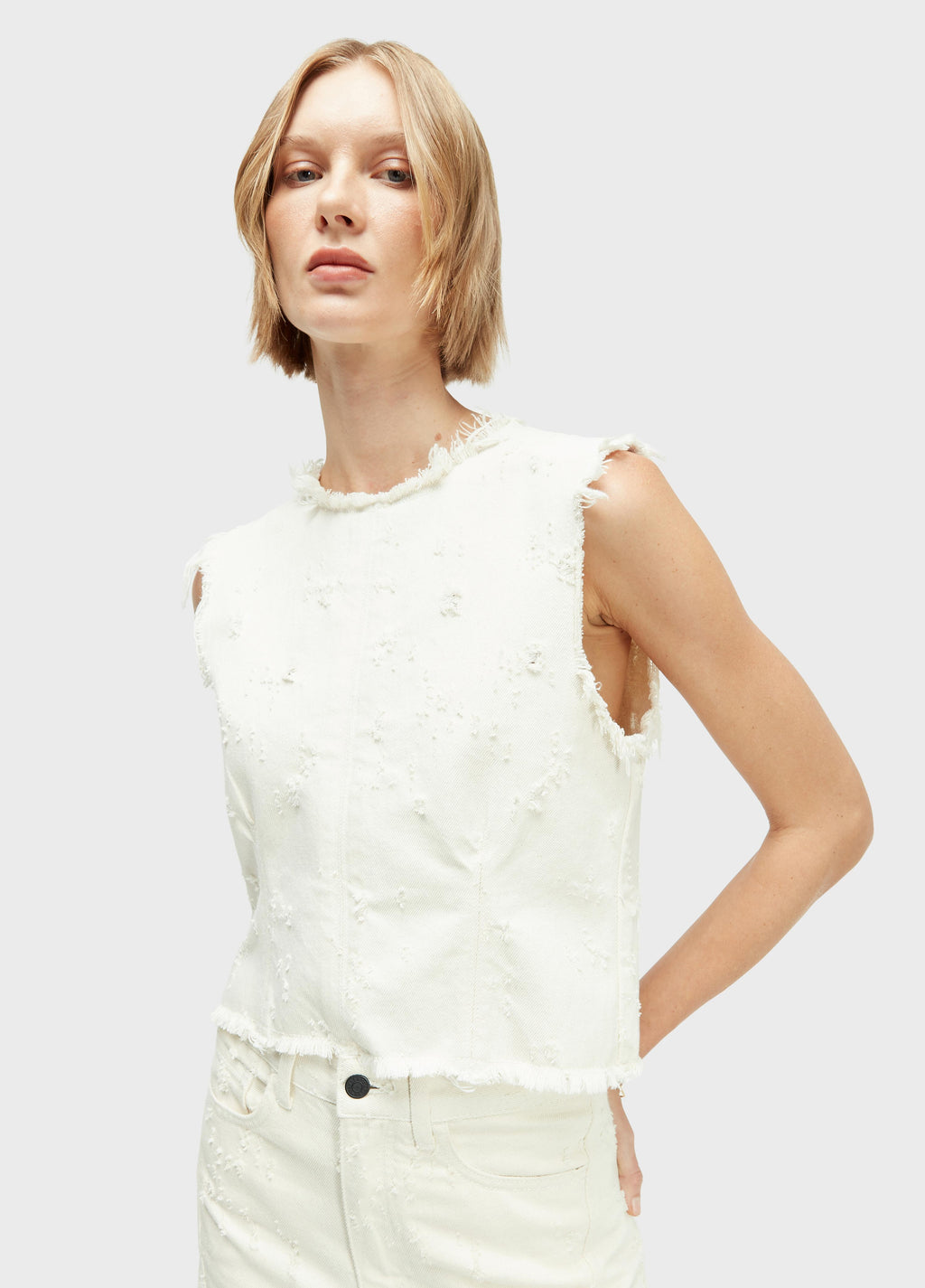 Blusa Sleeveless Denin Texture Cru – Osklen – foto 5