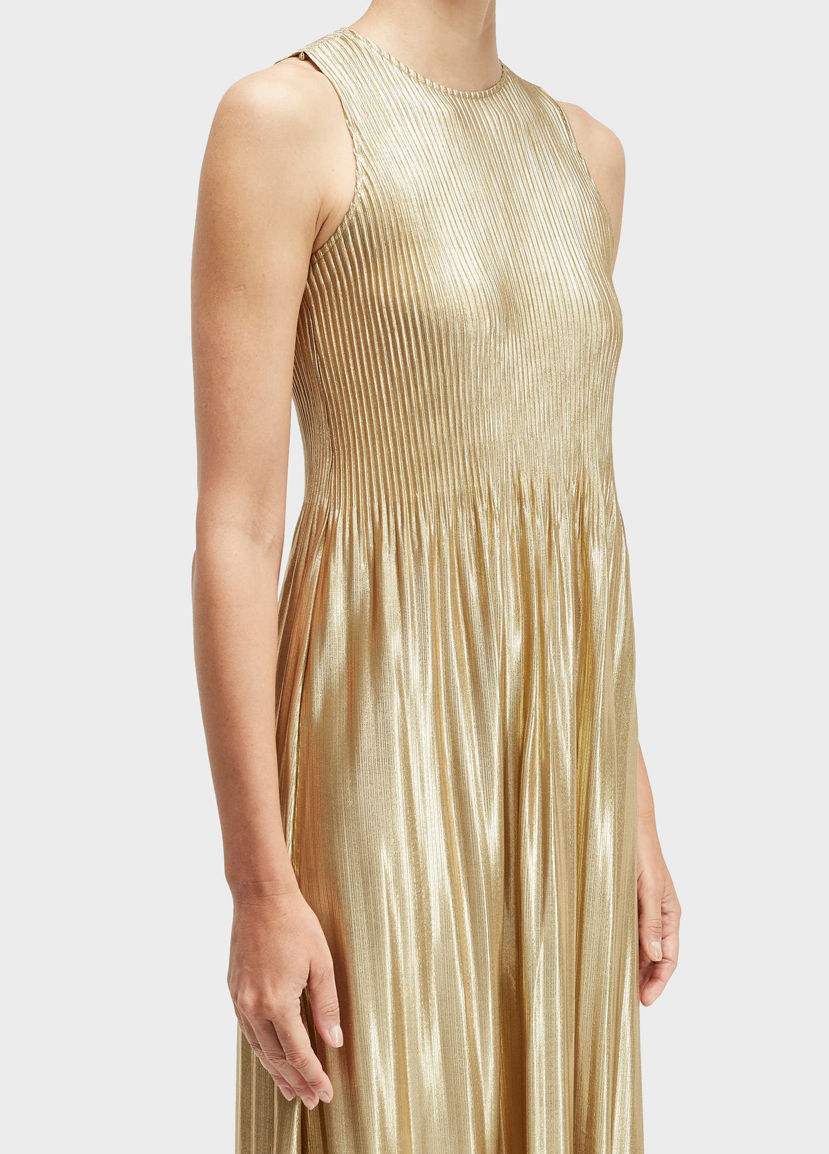 VESTIDO ACINTURADO SLEEVELESS PLISSADO