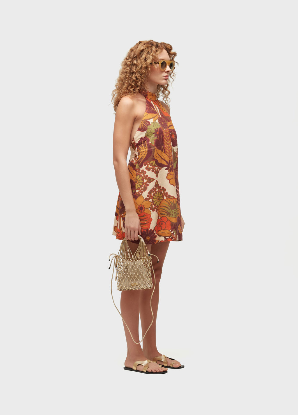 Vestido Curto Gola Garden Party Off-White/Amarelo – Osklen – foto 3