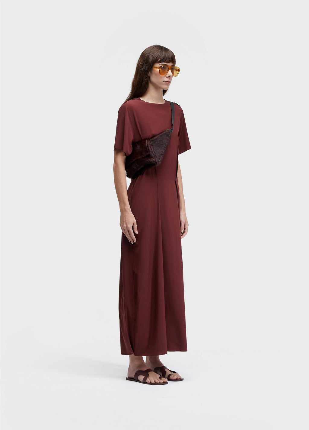Vestido Superlight Longo MC Baloon Pence Vermelho Rubi – Osklen – foto 2